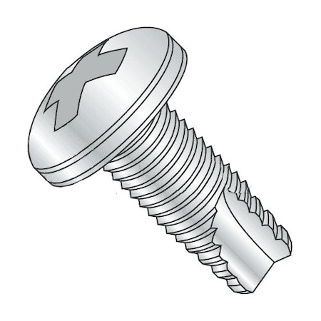 Thread Cutting Screw, #6-32 X 1 In, Zinc Plated Steel Pan Head Phillips Drive, 10000 PK